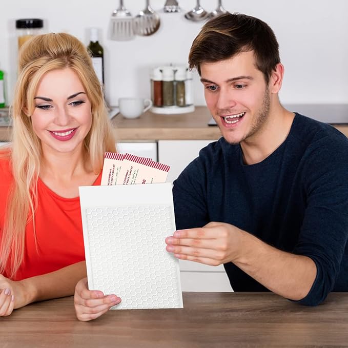 packbabol Bubble Mailers, 6x9 Inch Padded Bubble Mailers Pack of 50 Bubble Envelopes Opaque Self Seal Adhesive Waterproof Bags for Shipping and Packaging (White, 6x9-50Pc)