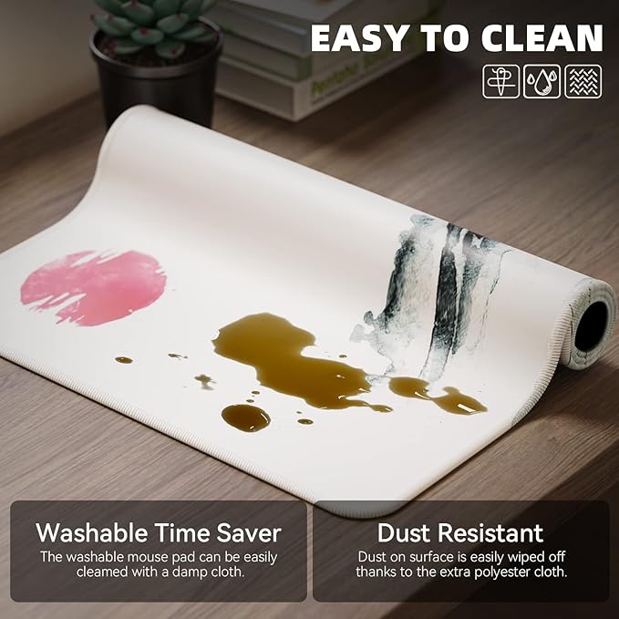 ETZ Japanese Cherry Blossom White Mouse Pad (31.5 × 11.8 × 0.12 inch) Extended Large Mouse Mat Desk Pad, Stitched Edges Mousepad,Non-Slip Rubber Base,Gaming Mouse Pad XL,Office & Home.