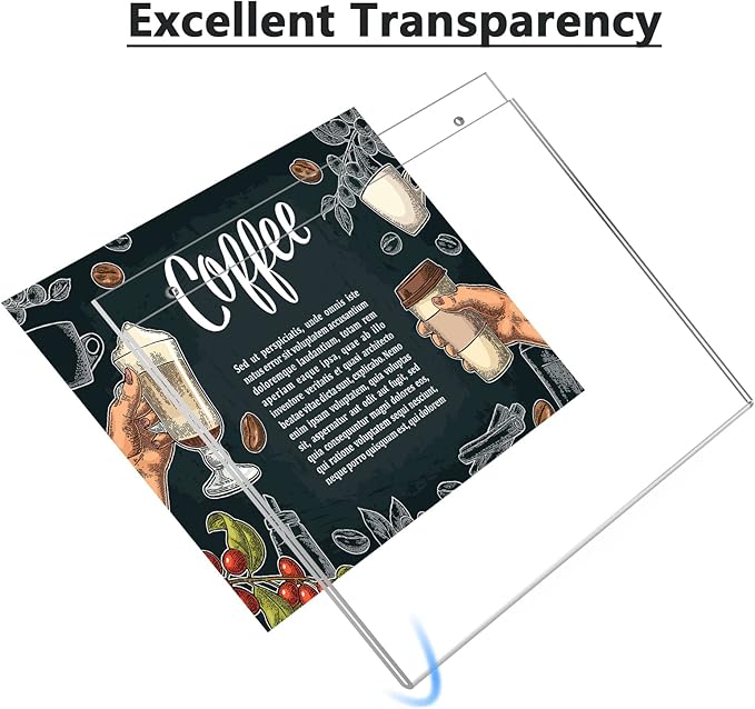 MaxGear Wall Mount 8.5x11 inches Acrylic Sign Holder with Mounting Screws, Plastic Clear Acrylic Picture Frame for Home, Office, Store, Restaurant, Landscape (12 Pack)