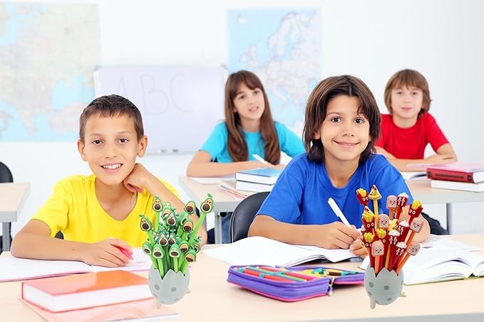 Cute Avocado 40 Pcs Gel Ink Pens - 0.5 mm Black Ink, Fun & Kawaii, Novelty Office & School Supplies