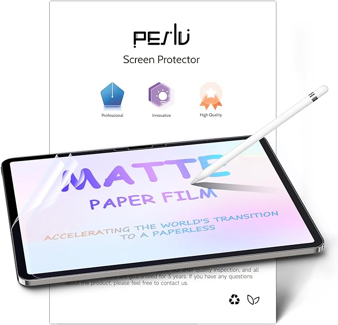 2 Pack Like Paper Screen Protector for iPad Pro 11 Inch M4/M5 [2024/2025 5/6th Gen], Matte Anti Glare PET Film/Blue Light Filter Eye Protection Cover/Drawing & Writing Feel Like on Paper