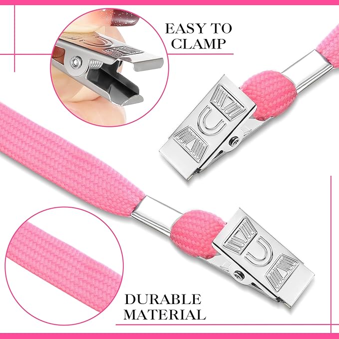 Marspark 50 Sets Clear Name Tags with Lanyard, Lanyards for ID Badges Reusable Strap with ID Holder Plastic Name Badges for Adults Business School Church Conference (Pink)