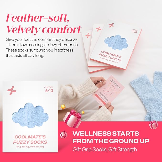 CoolMate GLOBAL Fuzzy Socks for Women Gift Box, Cozy, Soft, Comfy & Cloud-Like Socks, Plush, Durable for Spa, Home