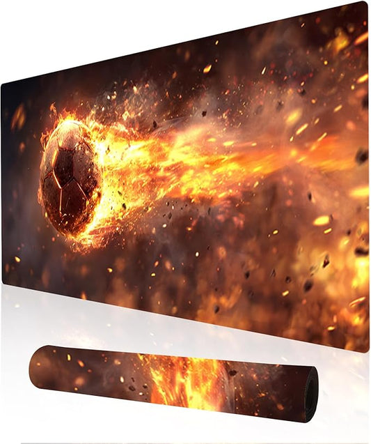 Nuxovilar Professional Large Mouse Pad & Computer Game Mouse Mat (35.4x15.7IN, Fiery Orb Art) (90 * 40cm Fiery Orb)