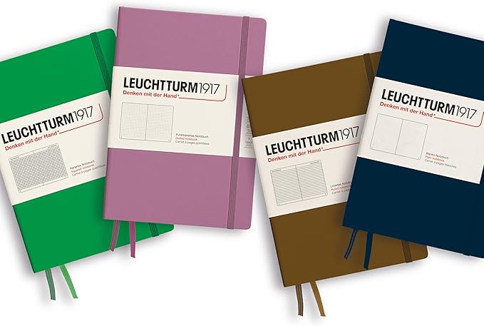 LEUCHTTURM1917 - Notebook Softcover Medium A5-123 Numbered Pages for Writing and Journaling - Thinking Ahead (Ruled Paper, Spice Brown)