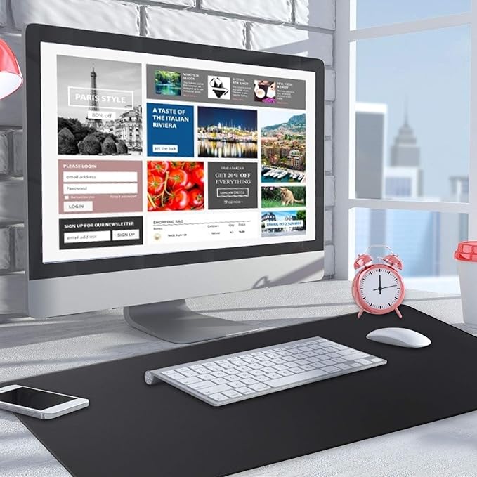 Large Gaming Mouse Pad with Stitched Edges,[27.5x11.8In] Extended Mouse Pad with Non-Slip Natural Rubber Base for Gamer/Desktop/Office/Home (70x30 Blackus)