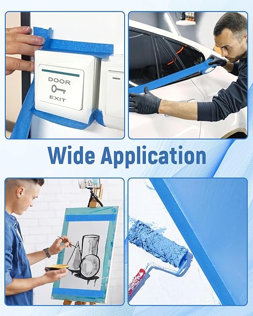Painter's Tape 12 Rolls (Totaling 660 Yards) 1.88 inches x 55 Yards Blue Masking Tape for General Purpose Wall Painting, Home Improvement