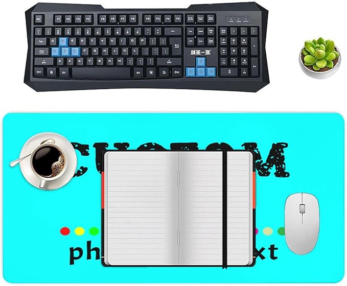 Personalized Mouse Pad Custom Image Text Logo Laptop Desk Mat Customized Non-Slip Waterproof Office Desk Accessories for Women/Men Customized Funny/Cool Cyan Mousepads 30 cm×70 cm