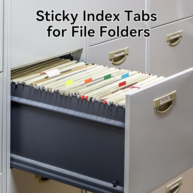 1 Inch Tabs for Notebooks, 960 Pieces Sticky Note Tabs File Index Tabs for Books, Binders, Papers, Documents, File Folders (48 Sets 12 Colors)