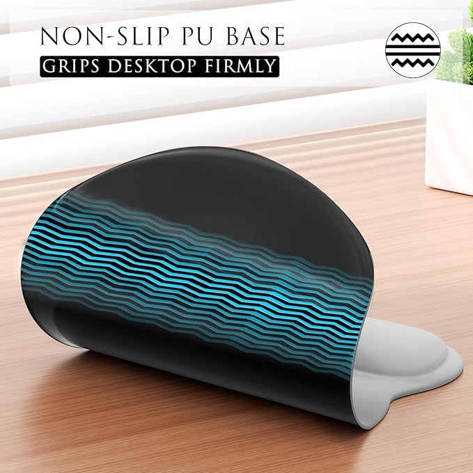 MROCO Ergonomic Mouse Pad with Gel Wrist Rest, Comfortable Mousepad with Smooth Wrist Support Surface and Non-Slip PU Base for Pain Relief, Computer, Laptop, Office & Home, 9.4 x 8.1 in, Silver Grey