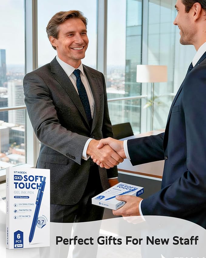 Blue Gel Pens, 6Pcs Quick Dry Blue Ink Pens with 3 Extra Refills, Fine Point Retractable Smooth Writing Pens for Journaling, Office, Note Taking, School Supplies, Nurse Aesthetic(Blue)