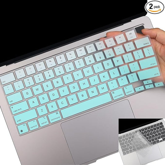 2 Pack Keyboard Cover for 2025-2023 MacBook Air 13" 15" M4 M3 M2, 2025-2021 MacBook Pro 14" 16" M4 M3 M2 M1 Pro/Max, Ultra Thin Keyboard Skin for 14.2" 16.2" MacBook Pro /13.6" 15.3" MacBook Air, US