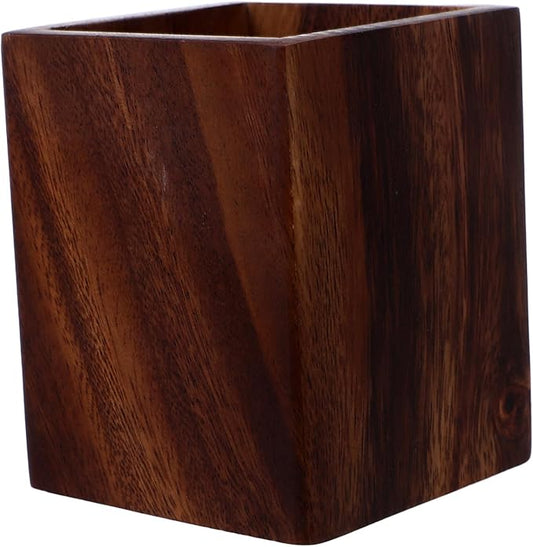 jojofuny Wooden Pencil Box: Desk Writing Stationary Organizer - Wood Pen Holder Cups Office School Supplies Storage - Office Stand Box For Marker Pens Pencil Art Brushes
