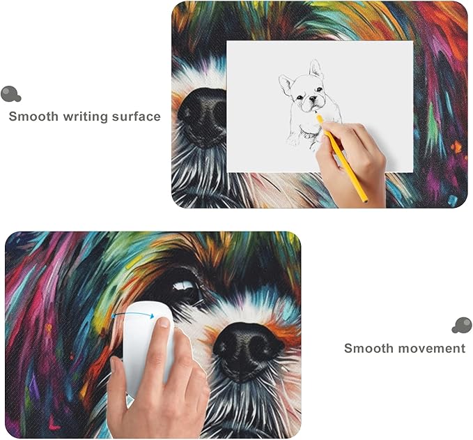 Non-Slip Rainbow Shih Tzu XXL Mouse Pad Mouse Pad for Gaming, Office and Home - Rubber Base Keyboard Mat and Mouse Pad Protector, 31.5 x 12 Inch