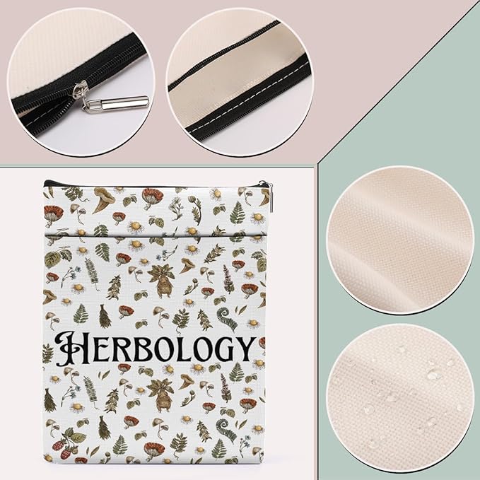 Magic Stuff Herbology Magic Book Sleeve Gardening Book Cover Book Lovers Gifts Book Club Gifts Wizard Book Protector Book Gifts for Readers Women Plant Lovers Magic Lover Graduation Birthday Gifts