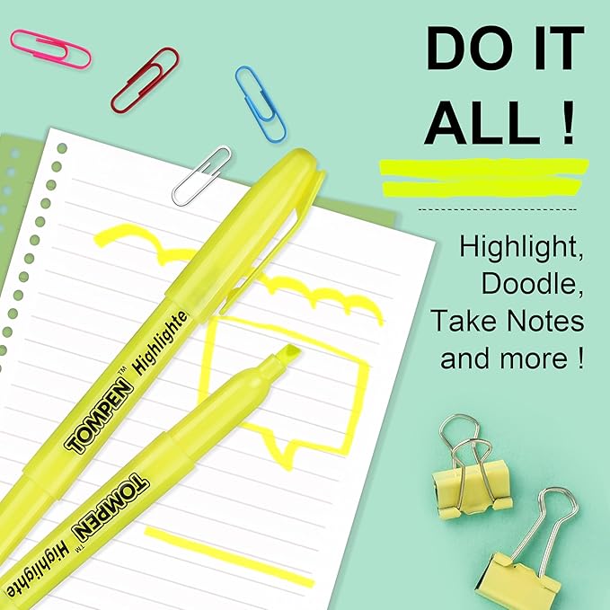 Highlighters Yellow 48 Pack,Bible Highlighters No Bleed–Bulk Chisel Tip High lighter Markers Set for School, Office,Study, Journaling–Smear-Free,Quick Dry–Fluorescent Pens for Teachers Students