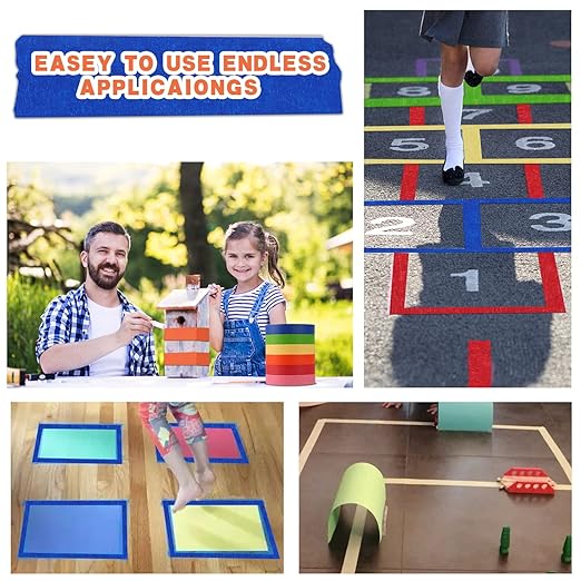 COSIMIXO 6-Pack Colored Masking Tape 0.94 Inch x 60yds of Colorful Craft Tape – Vibrant Rainbow Color Teacher Tape, Great for Art, Lab, Labeling & Classroom Decorations