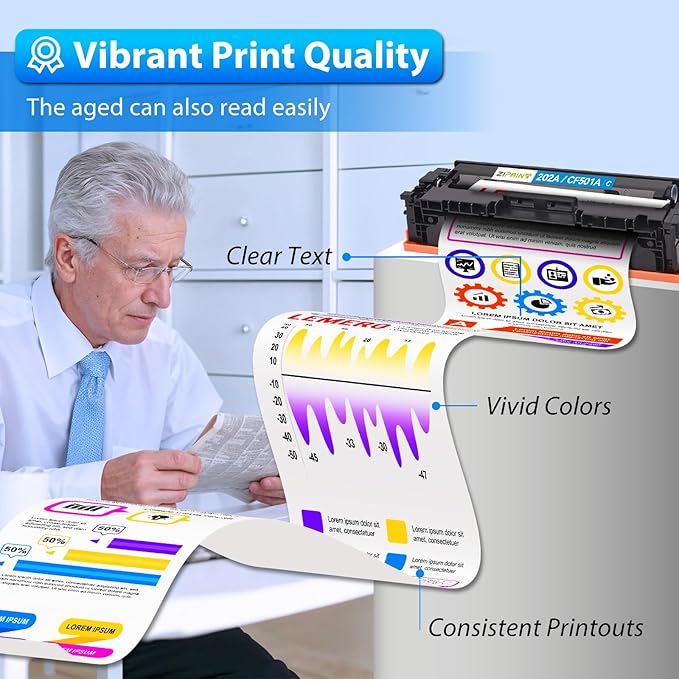 ZIPRINT Compatible Replacement for HP 202A 202X CF500A Toner Cartridge Compatible for HP Color Laserjet Pro MFP M281fdw M254dw M281cdw M281fdn M254dn M254nw M281 M254 Printer (B/C/Y/M,4-Pack)