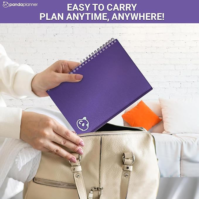 Panda Planner 2025-2026 Undated Weekly Planner – Spiral Notebook 5.75" x 8.25" with 52 Weeks, Habit Tracker & Weekly To-Do Lists – Academic Planner & Productivity Organizer for Home, Office & School (Purple)