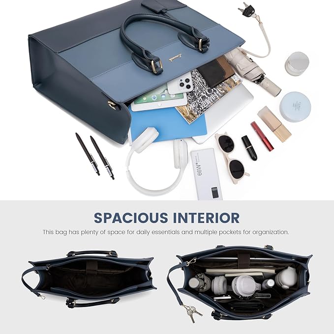 LOVEVOOK Laptop Tote Bag for Women, Work Totes Business Office Computer Briefcase with Clutch Purse