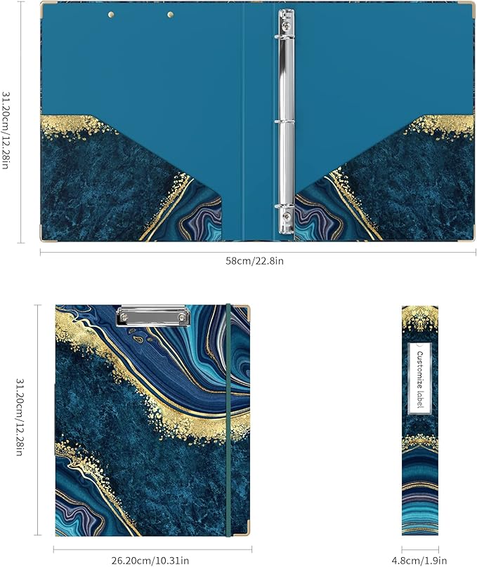 Ospelelf 1 Inch D Ring Binder for Letter Size with Dividers, File Folder Labels and Storage for School and Office Supplies