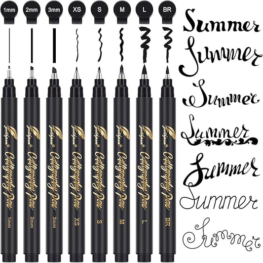 Calligraphy Pen,Calligraphy Pens for Writing, Brush Pens Calligraphy Set for Beginners, Calligraphy markers, Black Archival Ink Pens,Hand Lettering Pen for Art Drawing, Sketching,Scrapbooking