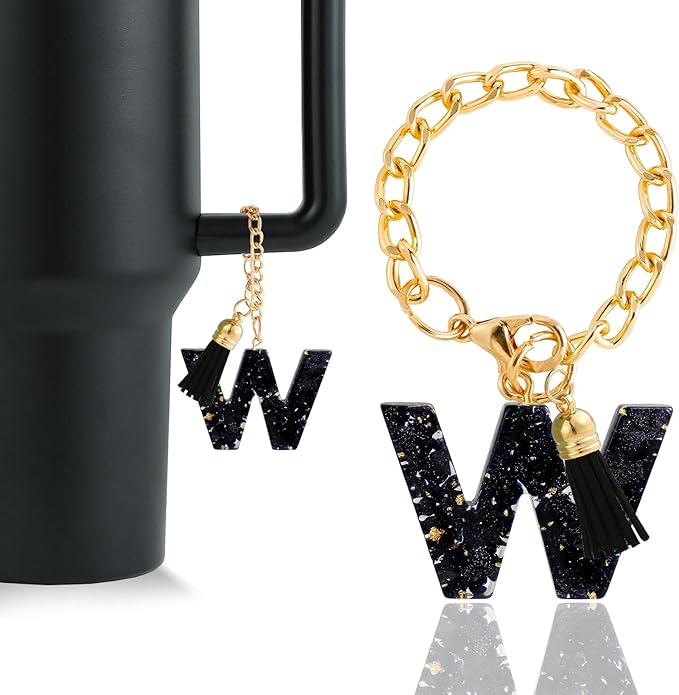 Letter Charm Accessories for Stanley Cup 1 PCS Cute Initial Keychain Handle Charm for Stanley Tumbler for Women