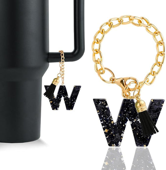 Letter Charm Accessories for Stanley Cup 1 PCS Cute Initial Keychain Handle Charm for Stanley Tumbler for Women