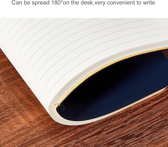 Lined Journal Notebook for Work College Ruled Note Book 5.79"x8.27" A5 PU Leather Daily Journaling 216 Pages for Women Men Writing Home School Supplies Business (Khaki 2pack)