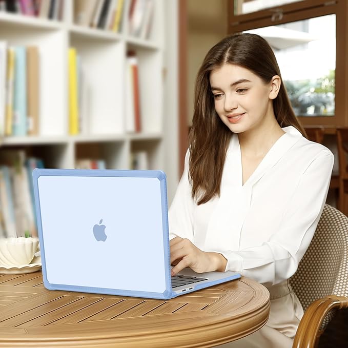 MOSISO Compatible with MacBook Pro 13 inch Case M2 2025-2016 A2338 M1 A2251 A2289 A2159 A1989 A1708 A1706, Anti-Cracking Heavy Duty Plastic TPU Bumper Hard Case&Keyboard Skin&Screen Film, Air Blue
