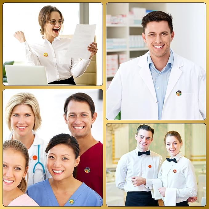 Lyrow 50 Pcs Outstanding Employee of The Month Lapel Pin Excellence Plated Enamel Reward Pin Team Gifts for Employees (Stylish Color)