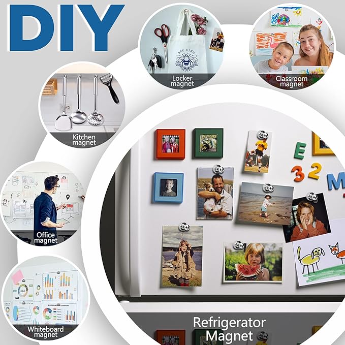 LOVIMAG Fridge Magnets 25Pcs Refrigerator Whiteboard Small Strong Magnet Classroom Kitchen Accessories Decorative Locker Set Decor Must Haves Office Calendar Refrigerador Magnetic Cute Crafts Silver