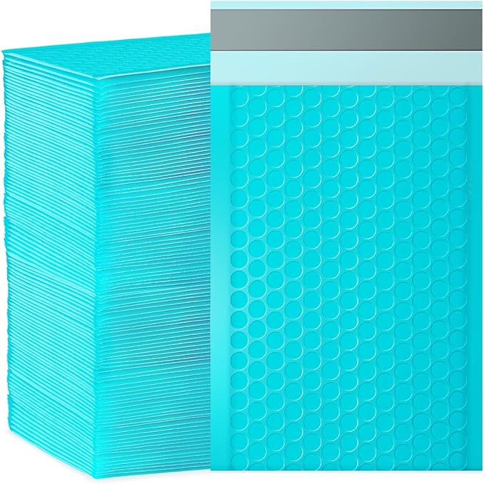 packbabol Bubble Mailers, 4x7 Inch Padded Bubble Mailers Pack of 100 Bubble Envelopes Opaque Self Seal Adhesive Waterproof Bags for Shipping and Packaging (Teal, 4x7-100)