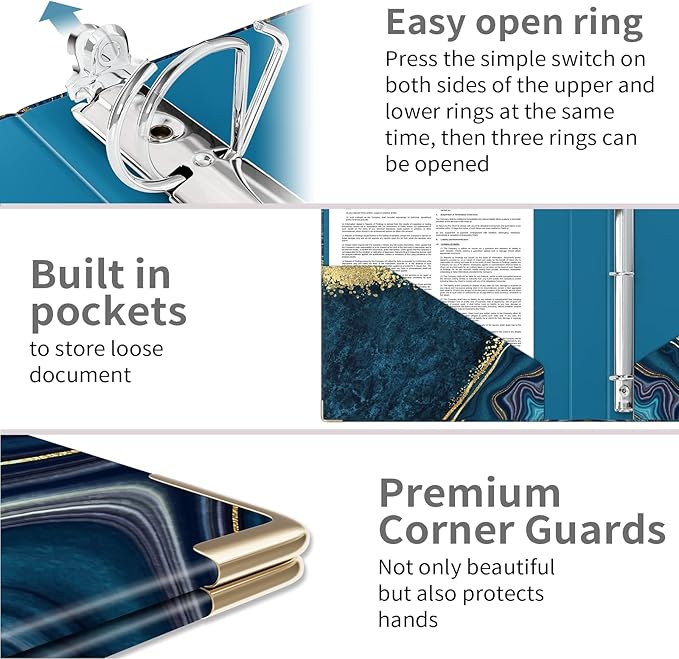 Ospelelf 1 Inch D Ring Binder for Letter Size with Dividers, File Folder Labels and Storage for School and Office Supplies