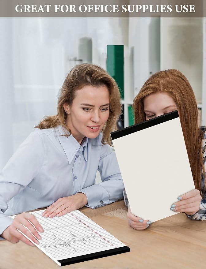 Legal Pads 8.5 x 14 Note Pads, 8 Pack White Paper Pads 8.5''x 14'', Wide Ruled Notebook Pad, Lined Pads of Paper Writing Pads, White Notepads 8.5 x 14, Double Sided, Cardboard Backing, 30 Sheets/Pad