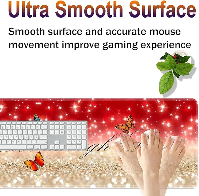 Large XXL Gaming Desk Mat 31.5"x 11.8", Ergonomic Keyboard Wrist Rest & Mouse Pad Wrist Rest + Coaster Set, Non-Slip Base, Memory Foam, Office and Home, Live Laugh Love