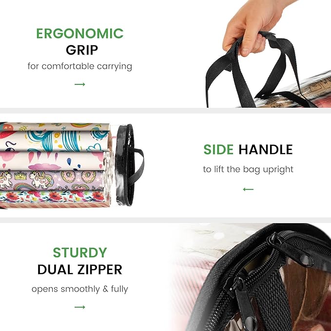 ZOBER Wrapping Paper Storage Containers - 40 Inch Gift Wrapping Organizer Storage - Fits 25 Standard Rolls of Wrapping Paper - Waterproof