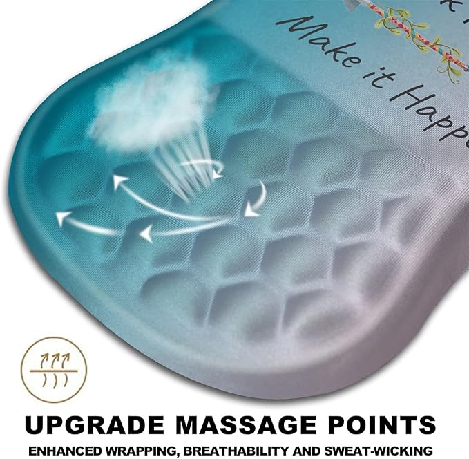 Mouse Pad Wrist Support, Ergonomic Mouse Pad with Massage Dot, Comfortable Computer Mouse Pad for Laptop, Wrist Rest Pain Relief Mousepad with Non-Slip PU Base for Office & Home, 12 x 8 in