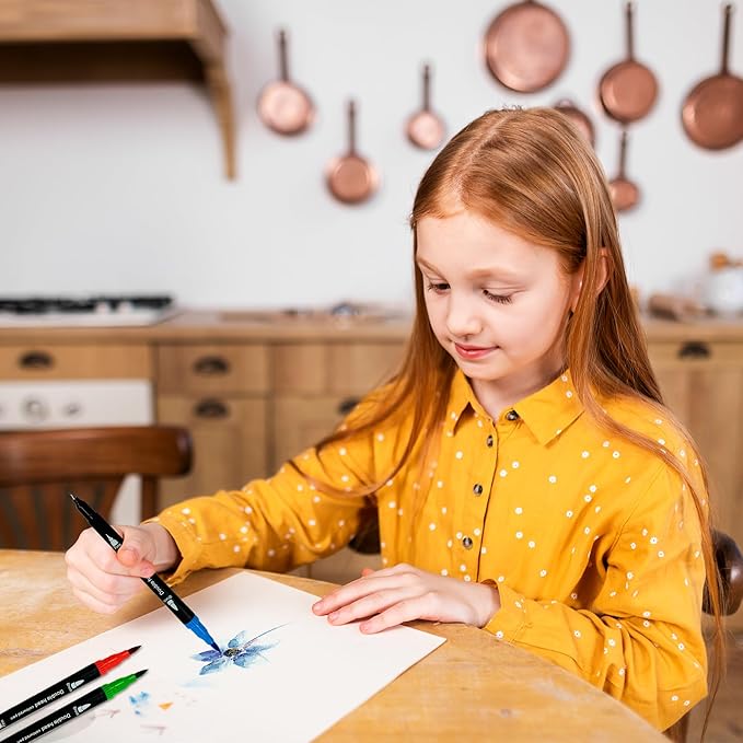 NextG Artz Dual Tip Brush Pens Art Markers, 120 Unique Bright Color, Fineliner & Brush Tip Art Pens for Art Lovers Coloring Drawing Book, Calligraphy Writing, Sketching and Doodling