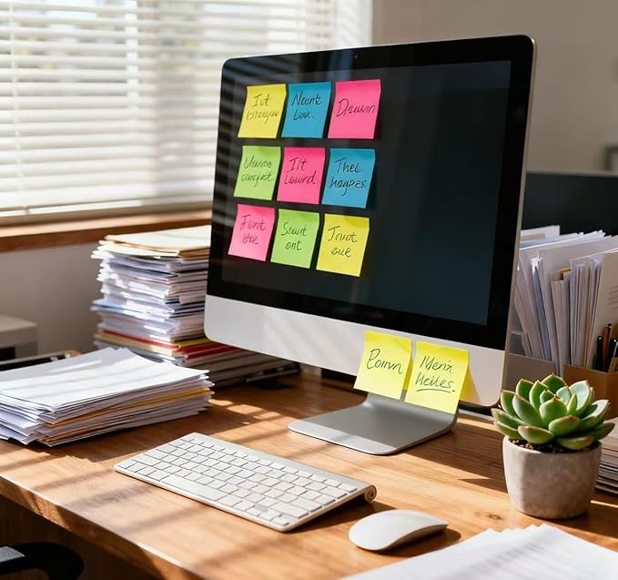 (20 Pads) Sticky Notes 3x3 in Post Bright Stickies Colorful Super Sticking Power Memo Pads, Strong Adhesive