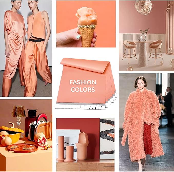 Metronic Poly Mailers 12x15.5 200 Pack, Medium Shipping Bags for Clothing, Self Seal Mailing Bags, Tear-Proof Shipping Envelopes for Small Business, Boutique, Postal Bags Poly Bags in Peach Pink