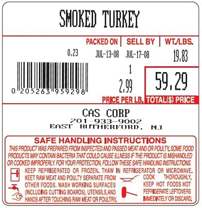 LST-8040 Printing Scale Label, All RED Letters, 58 x 60 mm, UPC 12 Rolls