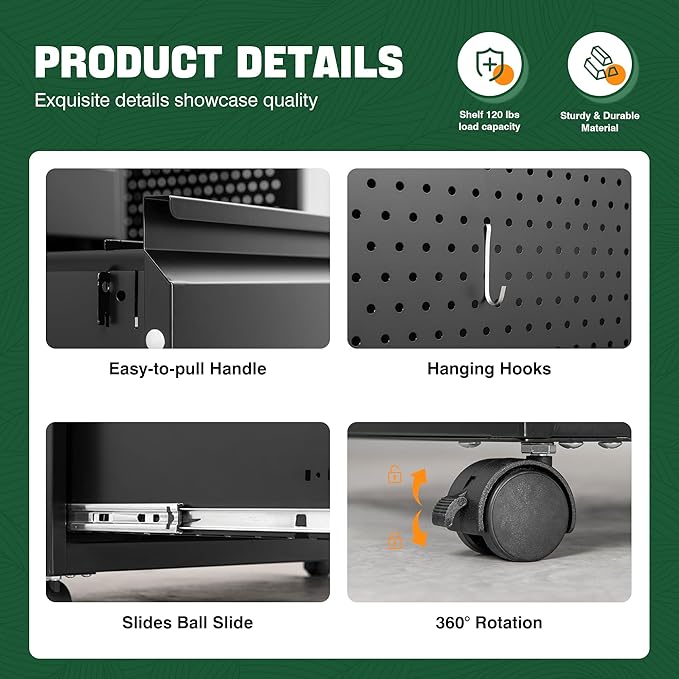 Letaya Mobile 3 Drawer File Cabinet with Lock-Metal Lateral Rolling Printer Stand Filing Cabinets for Home Office-Storage A4/F4/Letter (Black)