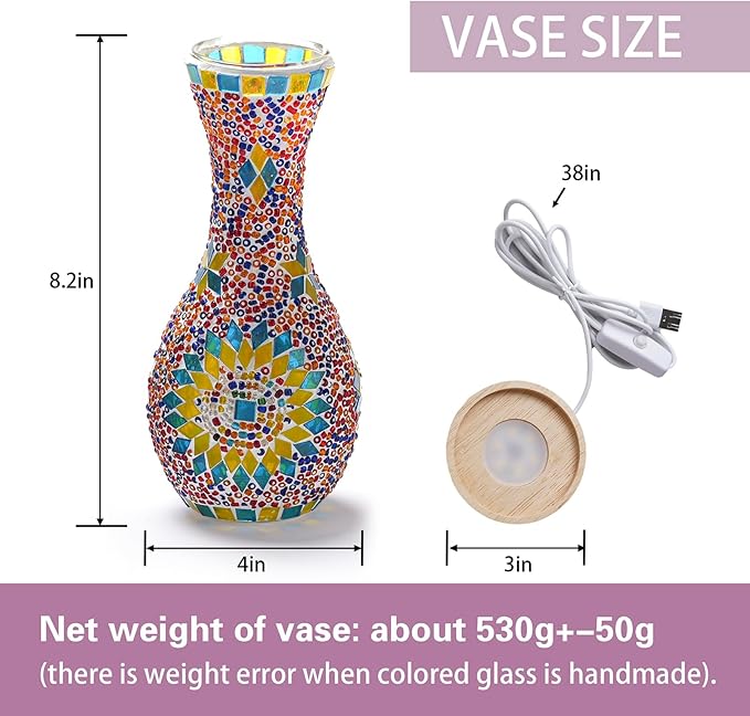 Elegant Turkish Moroccan Style Mosaic Table Lamp with USB Power and Colorful Glass Shade for Living Room