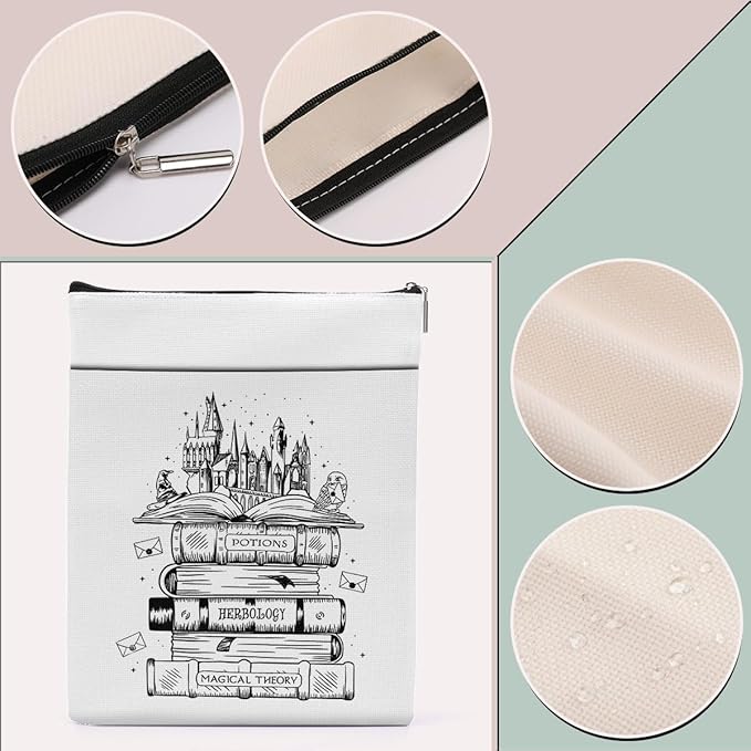 Magic Stuff Magic Book Sleeve Book Cover Book Lovers Gifts Book Club Gifts Wizard Book Protector Book Gifts for Readers Women Magic Movie Fans Bibliophile Bestie Friend Graduation Birthday Gifts