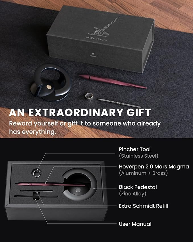 novium Hoverpen Interstellar - Unisex Ballpoint Pen, Mars Magma, 23.5 Degree Angle, Premium Design, Smooth Writing, No Spills