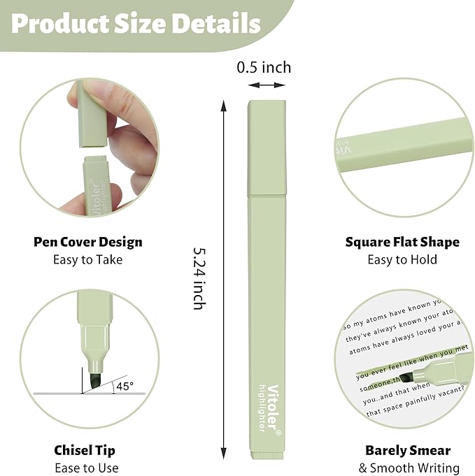 Highlighters Assorted Colors,10Pcs Bible Highlighters and Pens No Bleed, Assorted Colors, Pastel Set, Cute Marker Pens for School Journaling