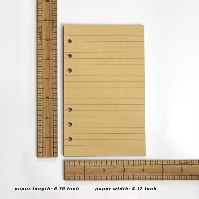 Leather Refillable Notebook,Vintage Leather Journal Diary Journal,7 x 5 IN A6 Binder Notebook (Dark Brown)