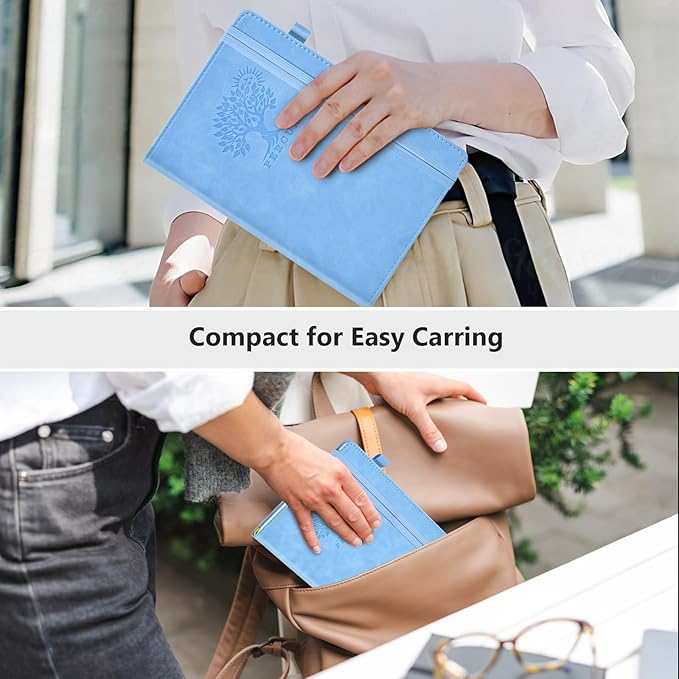 Lined Journal Notebook for Men & Women, 160 Pages College Ruled Journal for Writing, A5 Hardcover Leather Notebooks for Work, School, Business, Travel, Daily Diary 5.9" x 8.5" - Blue