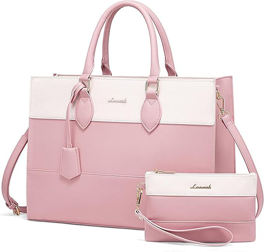 LOVEVOOK Laptop Tote Bag for Women, Work Totes Business Office Computer Briefcase with Clutch Purse